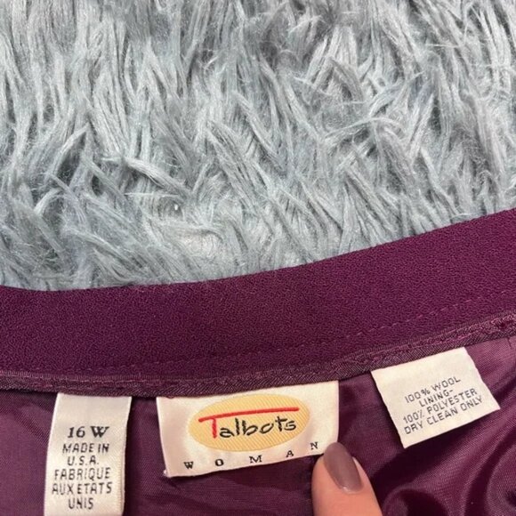 Talbots Purple Wool Pants Size 16W - Picture 2 of 6